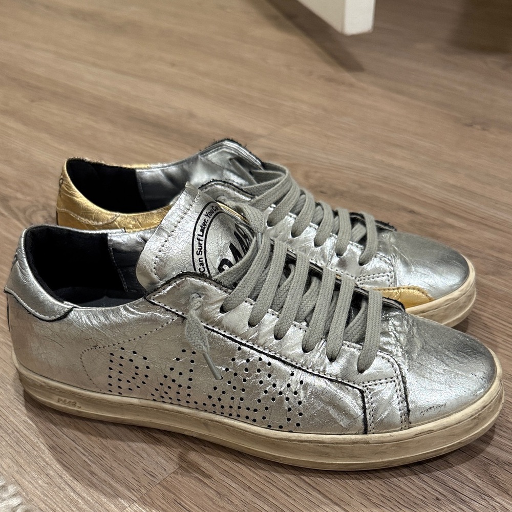 P448 Silver and Gold Sneakers